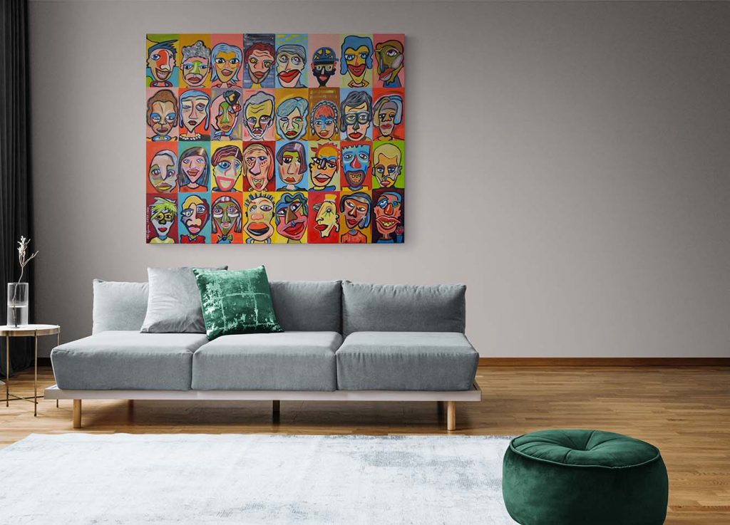 "After the after show party" - 160 cm x 140 cm, Acryl auf Leinwand - Ali Görmez Pop Art Berlin