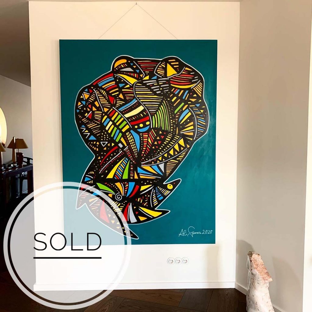 "Cobra and the Birds" - 150 x 200 - Ali Görmez Pop Art