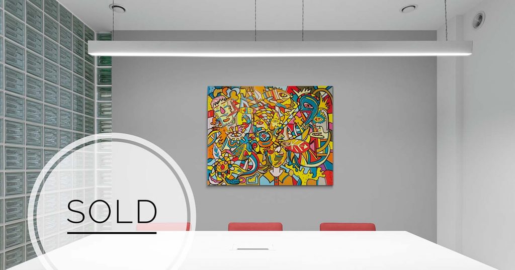 "Fishes in town"- 160 x 120 cm - Ali Görmez Pop Art