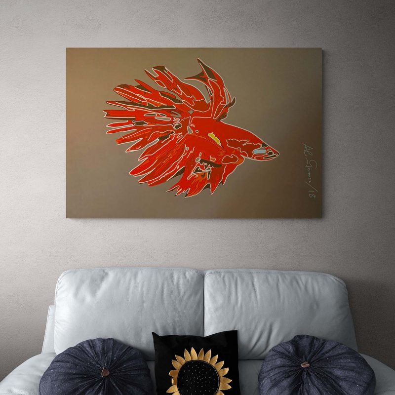 Pop Art Fisch - Gemälde "The Beta Fish" des Pop Art Artisten Ali Görmez