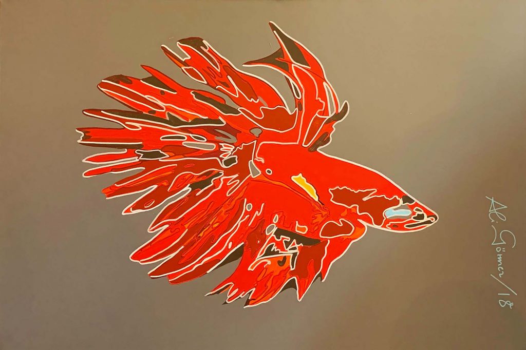 Pop Art Gemälde "The Beta Fish" des Pop Art Artisten Ali Görmez